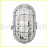 Hajólámpa, ovális, műanyagráccsal, szürke 90047