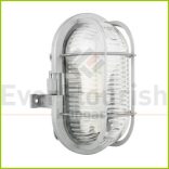 Hajólámpa, ovális, műanyagráccsal, szürke 90047